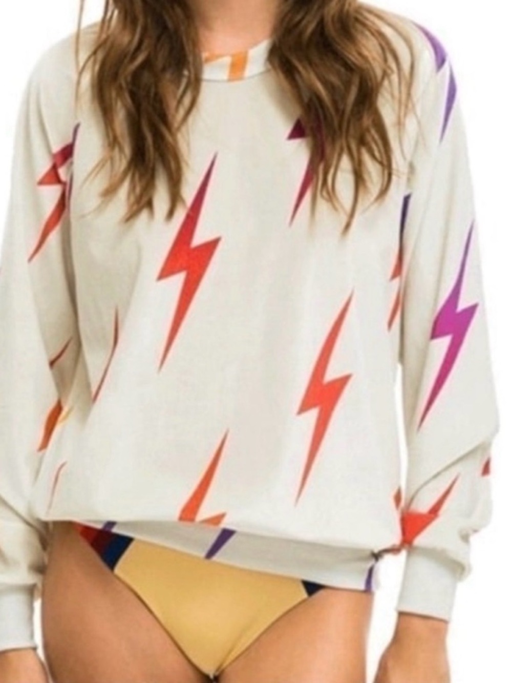Aviator Nation Velvet bolt‎ crew sweatshirt woman’s small